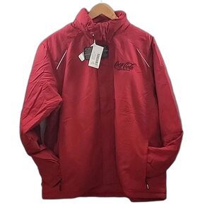 Coca Cola NWT THERMAL Red Hooded Jacket Core365 -  Front / Back Logo - Men's XL